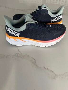 Hoka One One Clifton 7 Navy Running Athletic Shoes Women 10